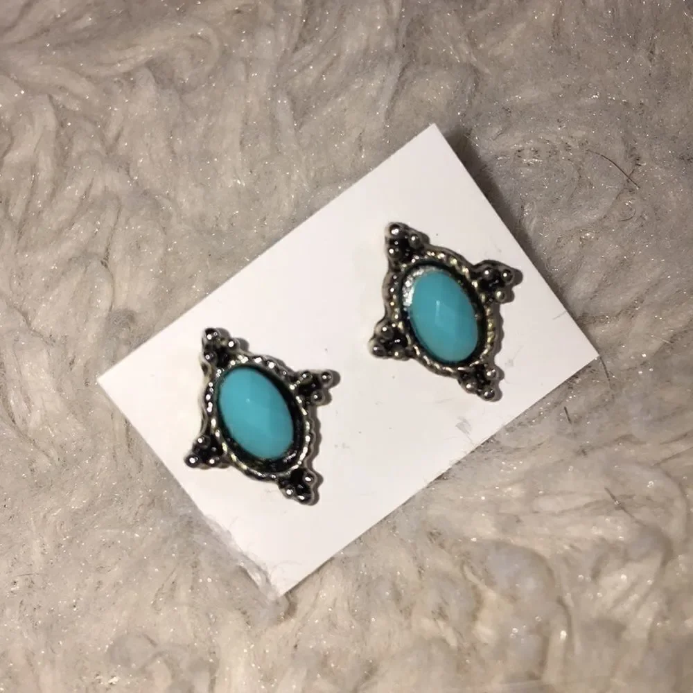 Faux Turquoise Earrings  - Picture 4 of 8
